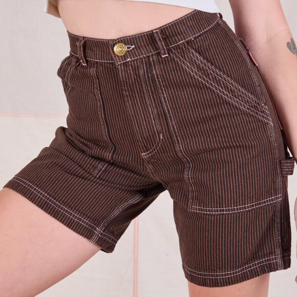 Big Bud Press Carpenter Shorts Railroad Stripe NEW, M - Picture 1 of 6